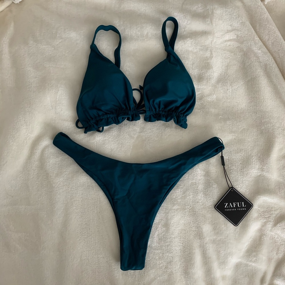 NWT Zaful Bikini in Peacock Blue